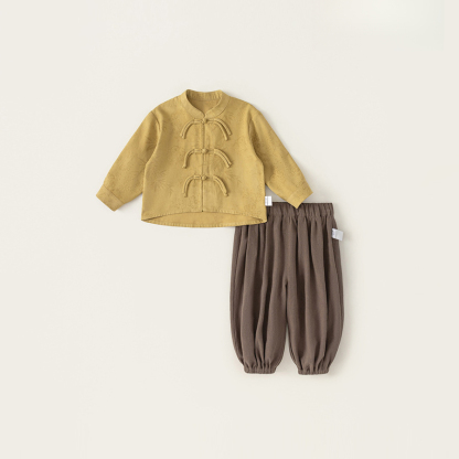 童裝寶寶衣服男童秋季唐裝中小童兩件套兒童國風套裝