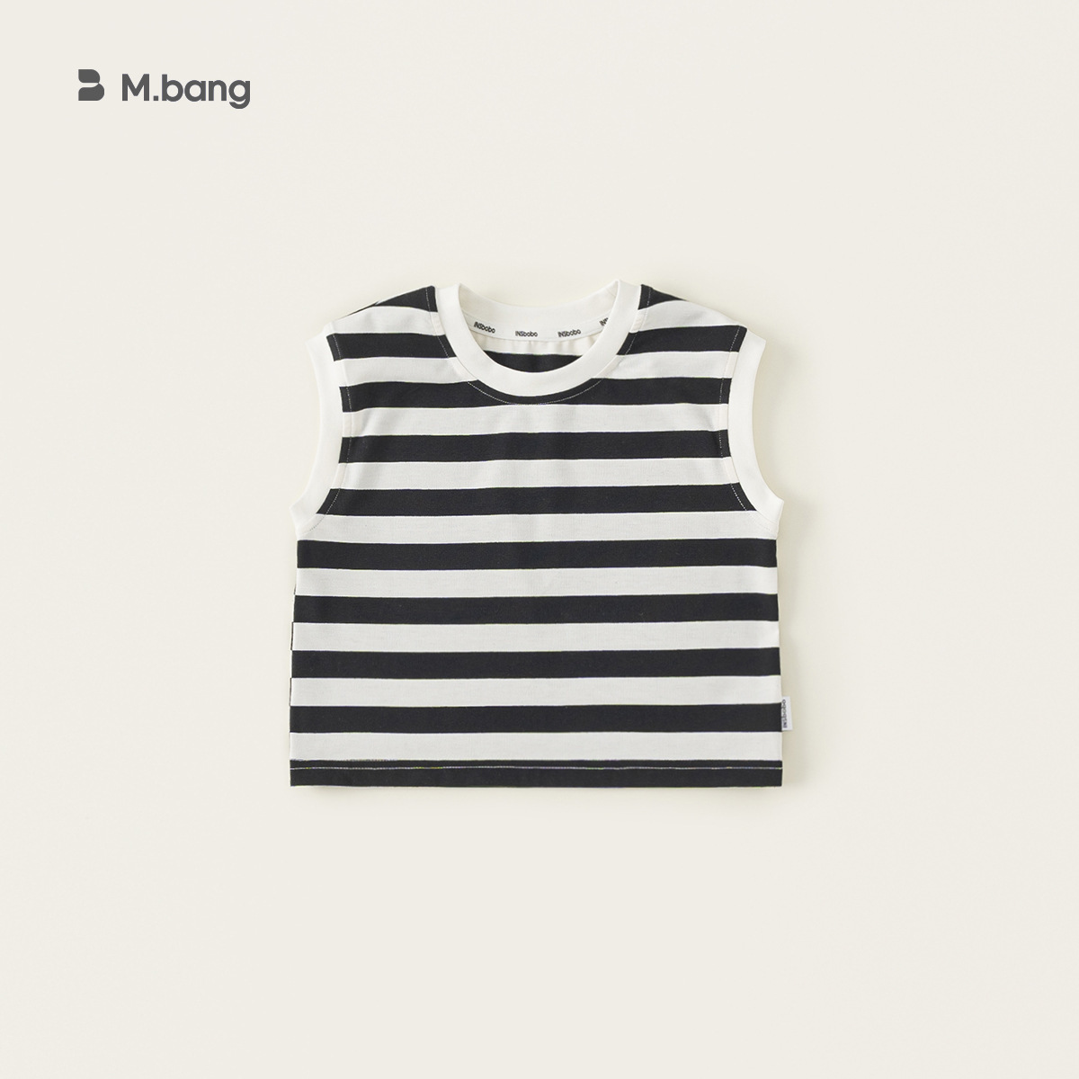 童裝夏季中小童簡約條紋上衣無袖背心兒童T恤男女童同款