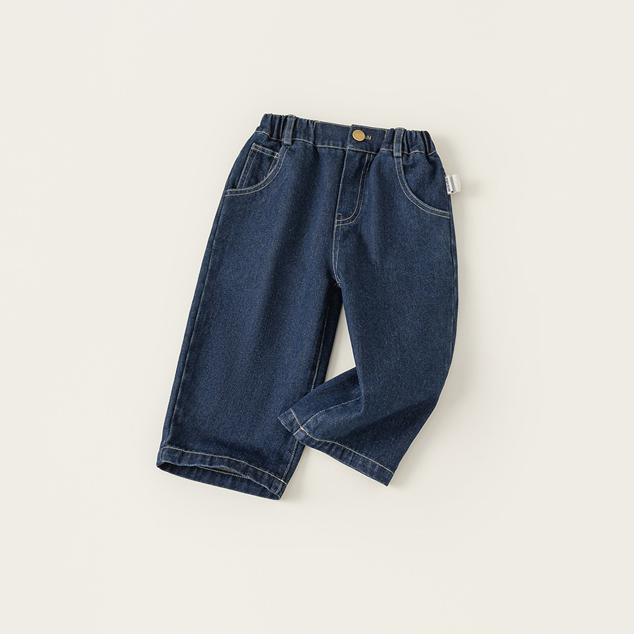 童裝女童牛仔褲秋季新款男童韓版休閒褲洋氣百搭長褲子