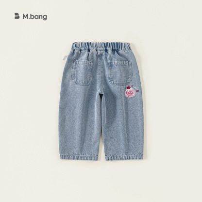 童裝兒童牛仔褲春季新品女童直筒褲百搭中小童褲子