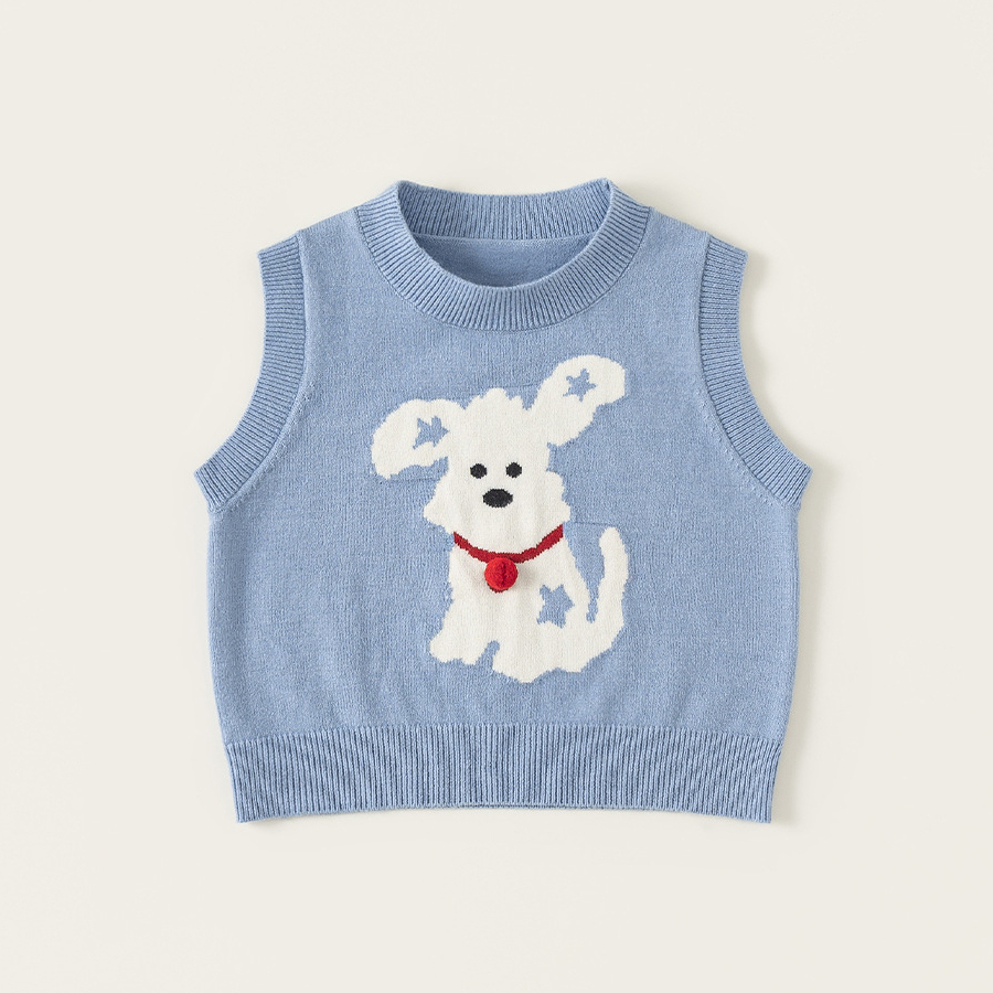 童裝男童馬甲春季新品毛線針織中小童無袖上衣可愛寶寶衣服