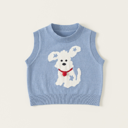 童裝男童馬甲春季新品毛線針織中小童無袖上衣可愛寶寶衣服