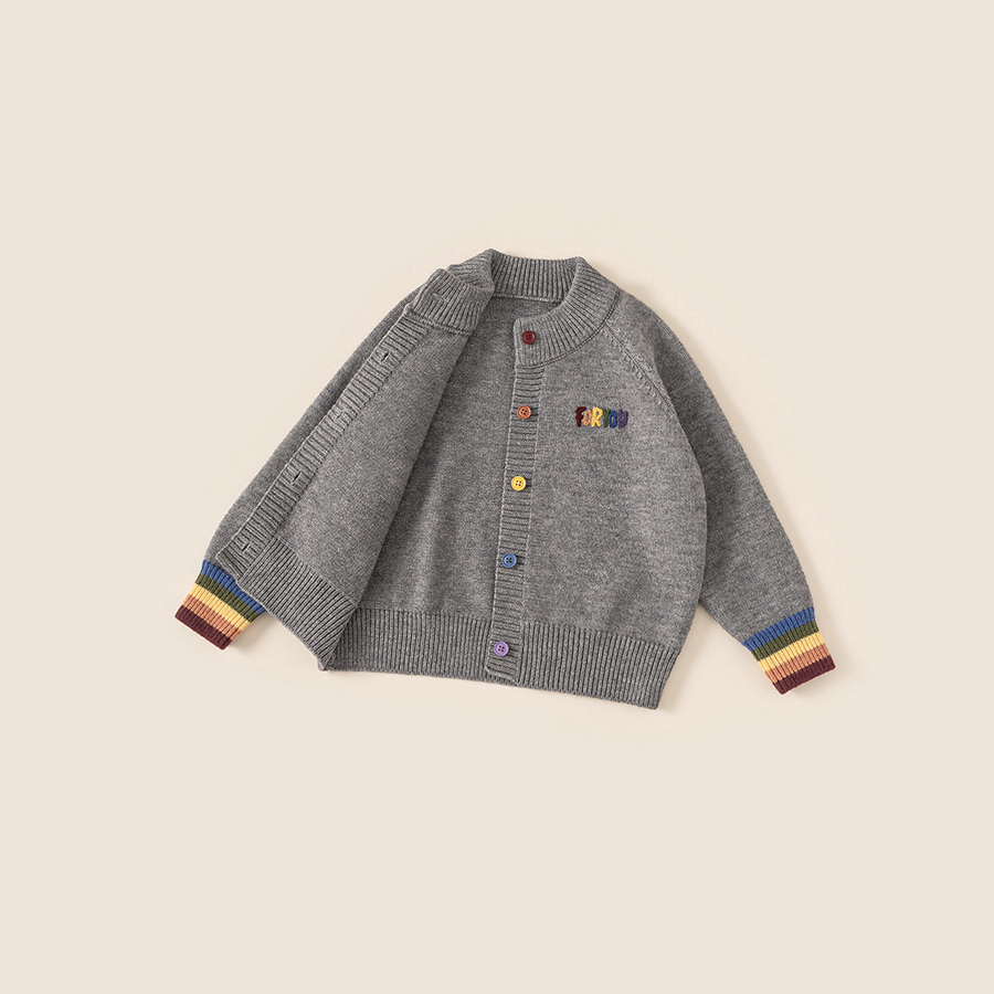 童裝針織開衫兒童柔軟毛線衫秋冬內搭女童上衣女孩毛衣外套