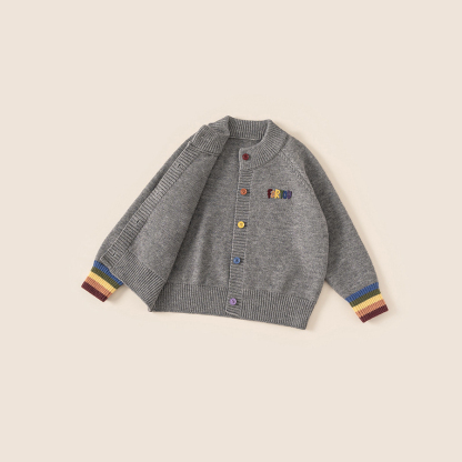 童裝針織開衫兒童柔軟毛線衫秋冬內搭女童上衣女孩毛衣外套