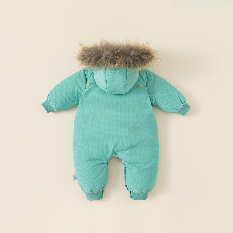 冬季休閒男女寶寶連體衣90白鴨絨兒童羽絨服嬰童