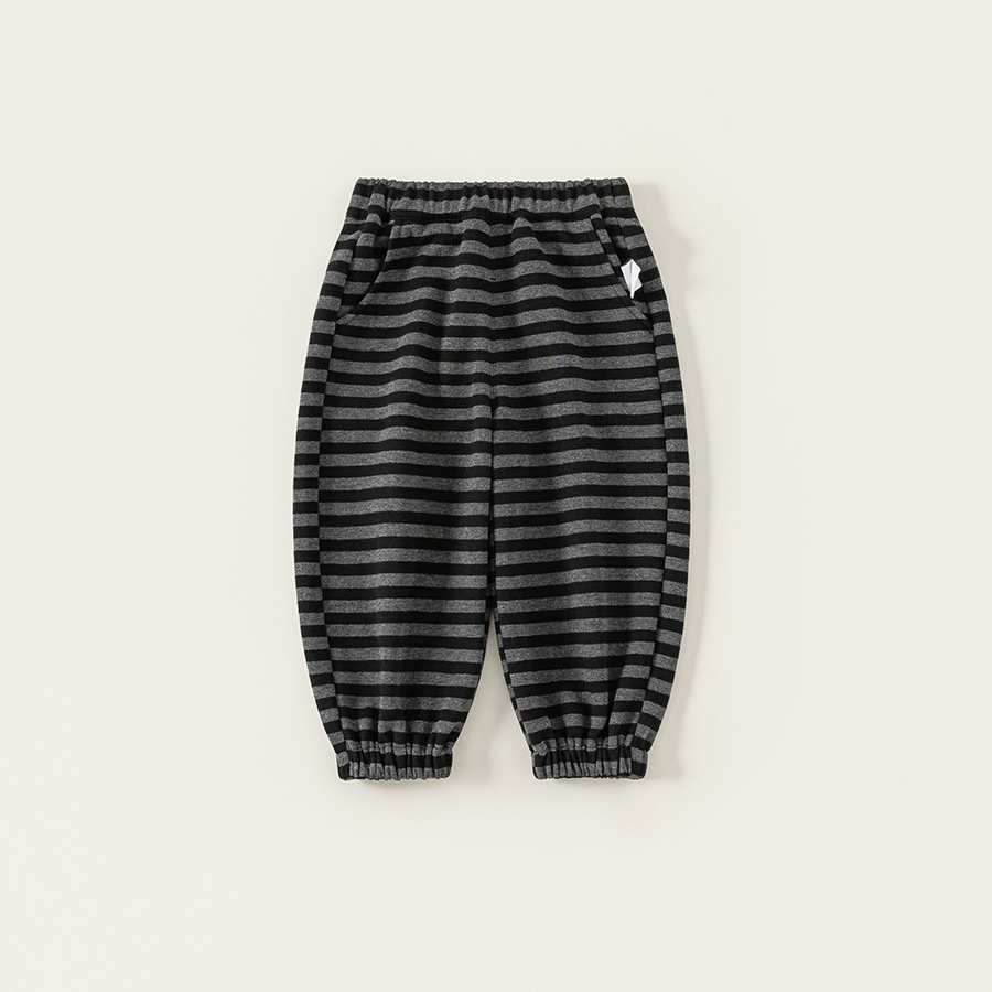 童裝男童束腳褲經典百搭小童長褲春季新品時髦洋氣女童條紋褲