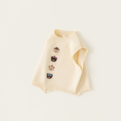 童裝兒童背心秋款卡通小熊針織馬甲男童毛衣馬夾女童衣服