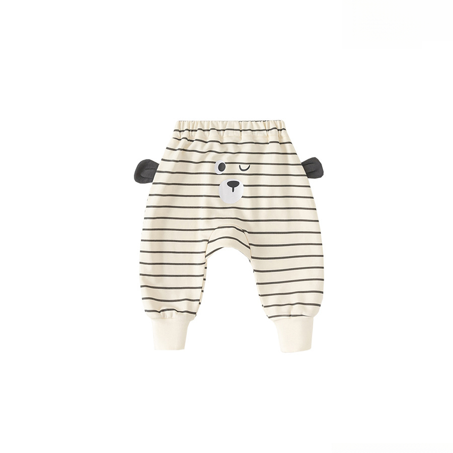 童裝兒童褲子秋季新品男寶寶卡通條紋大pp褲子女嬰兒秋裝長褲