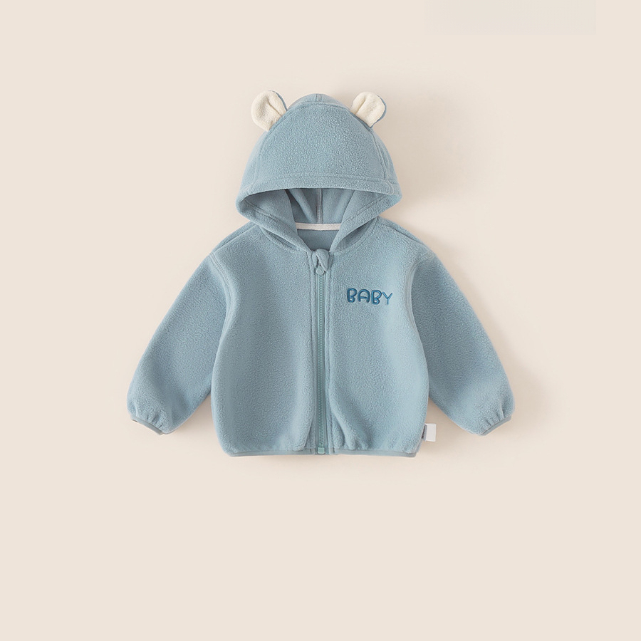 套裝秋款兒童上衣男寶寶衣服雙面絨秋裝可愛繡花女童連帽外套