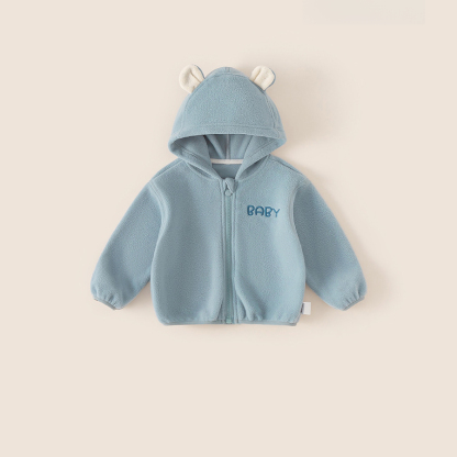 套裝秋款兒童上衣男寶寶衣服雙面絨秋裝可愛繡花女童連帽外套