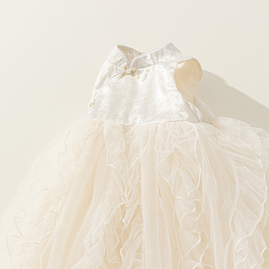 童裝女童裙子春季新品無袖網紗兒童蛋糕裙公主裙甜美小童長裙