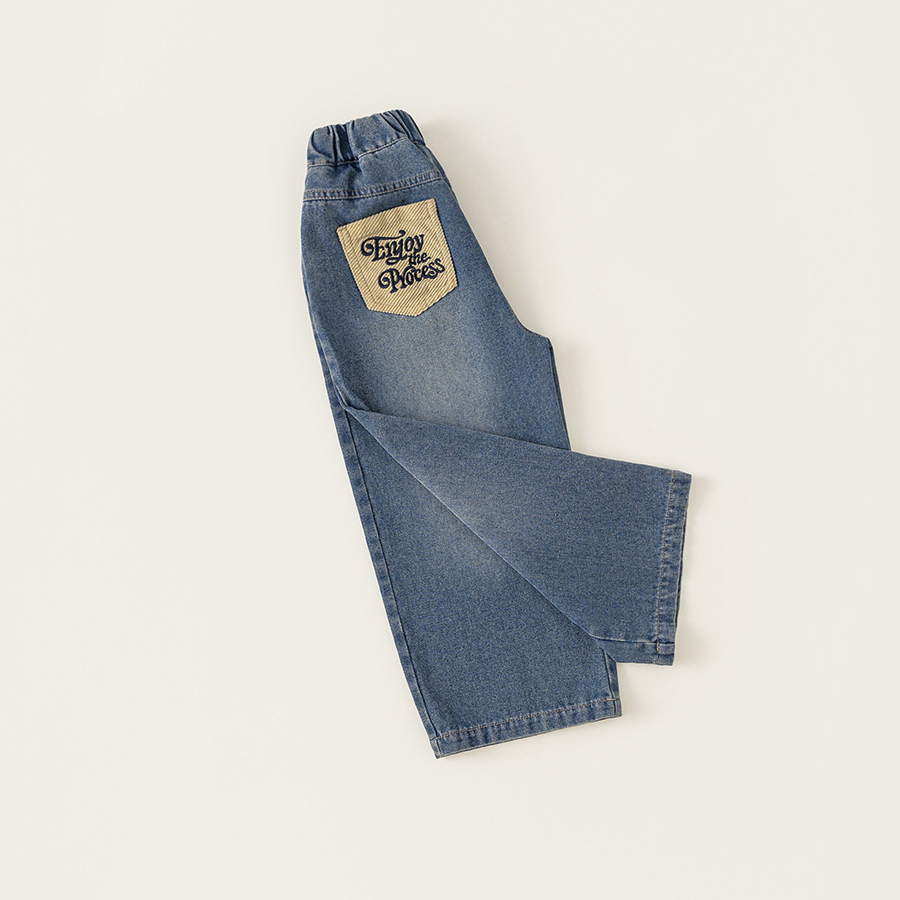 童裝秋裝兒童褲子新款秋季百搭直筒褲女童寬鬆牛仔褲長褲