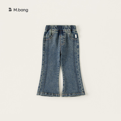 童裝女童牛仔褲春季新品潮流小童喇叭褲百搭兒童褲子寶寶長褲