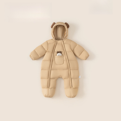 童裝嬰兒連體羽絨服男童寶寶冬季連體衣爬服白鴨絨保暖加厚