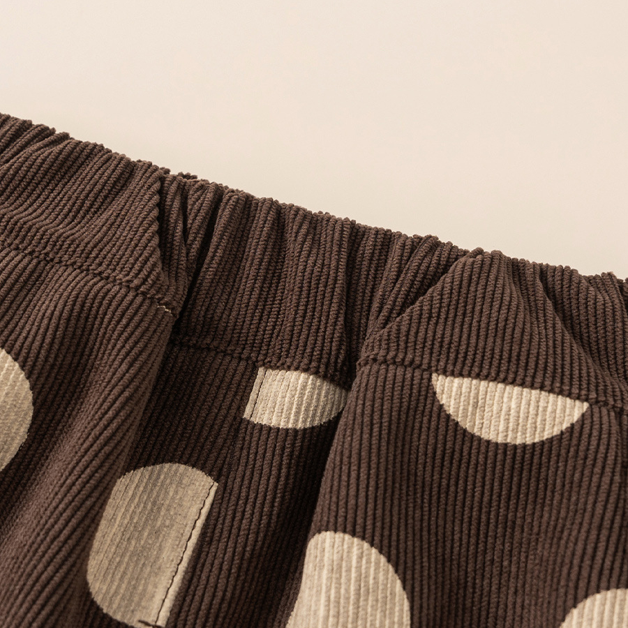 男童褲子冬季新品時髦洋氣小童休閒褲加絨寶寶波點褲女童長褲