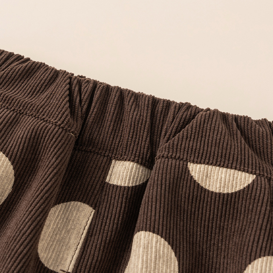 男童褲子冬季新品時髦洋氣小童休閒褲加絨寶寶波點褲女童長褲