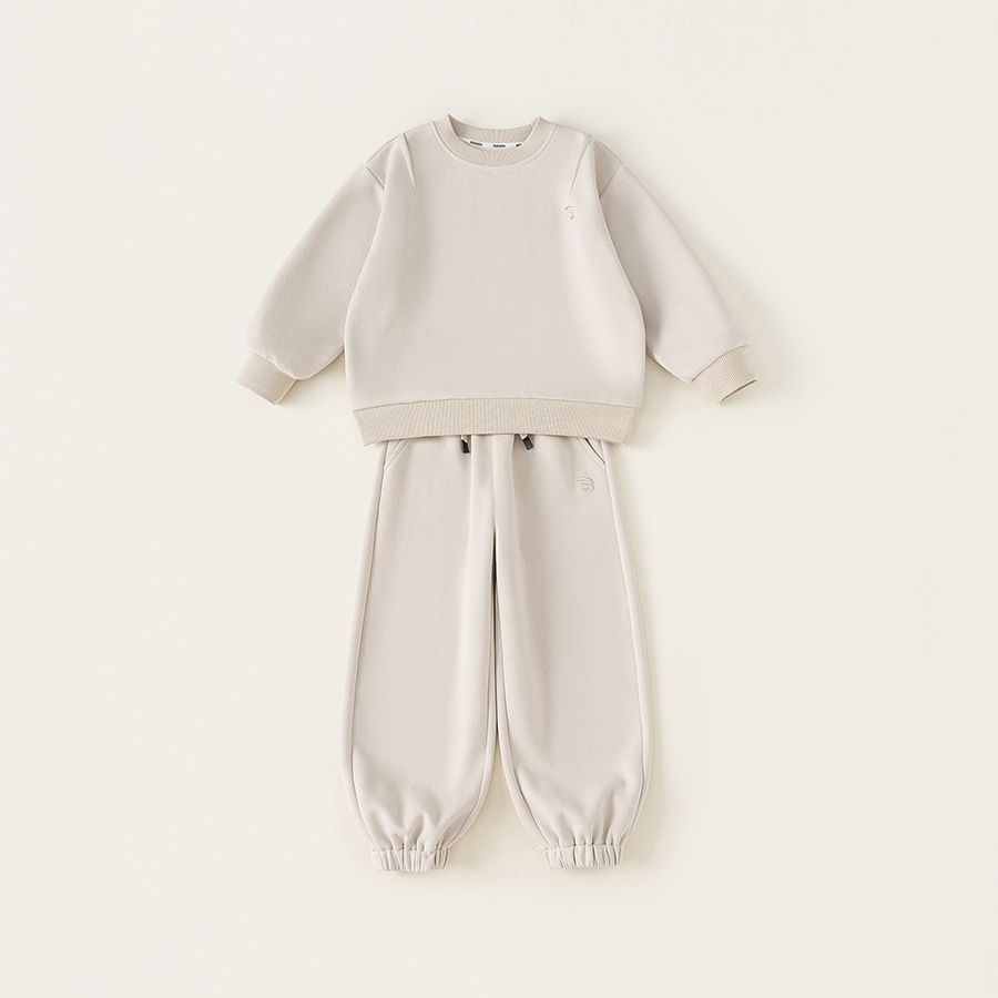 兒童衣服新款秋季衛衣女孩運動繡花束腳褲兩件套休閒套裝