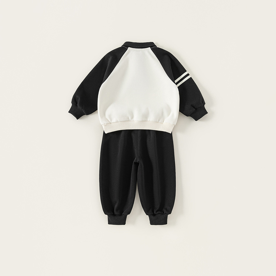 童裝男童套裝秋款帥氣字母男孩子衛衣插肩袖束腳褲兒童兩件套