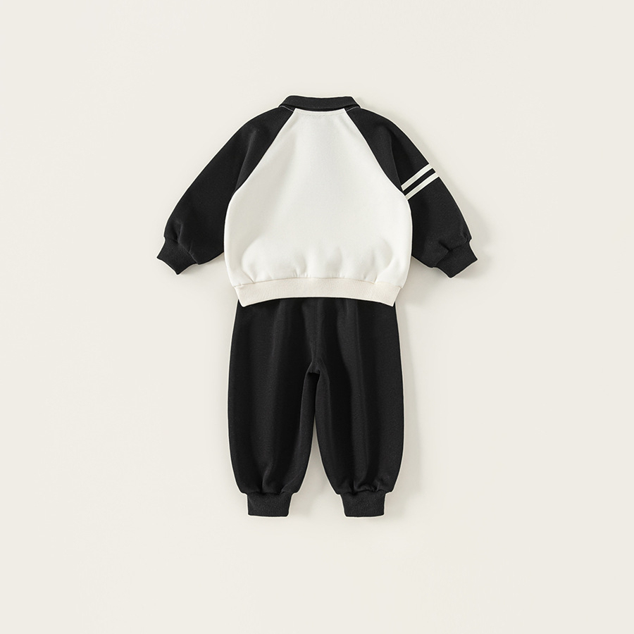 童裝男童套裝秋款帥氣字母男孩子衛衣插肩袖束腳褲兒童兩件套