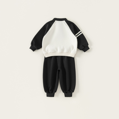 童裝男童套裝秋款帥氣字母男孩子衛衣插肩袖束腳褲兒童兩件套