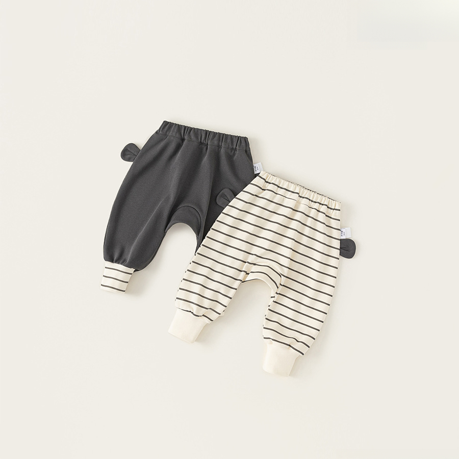 童裝兒童褲子秋季新品男寶寶卡通條紋大pp褲子女嬰兒秋裝長褲