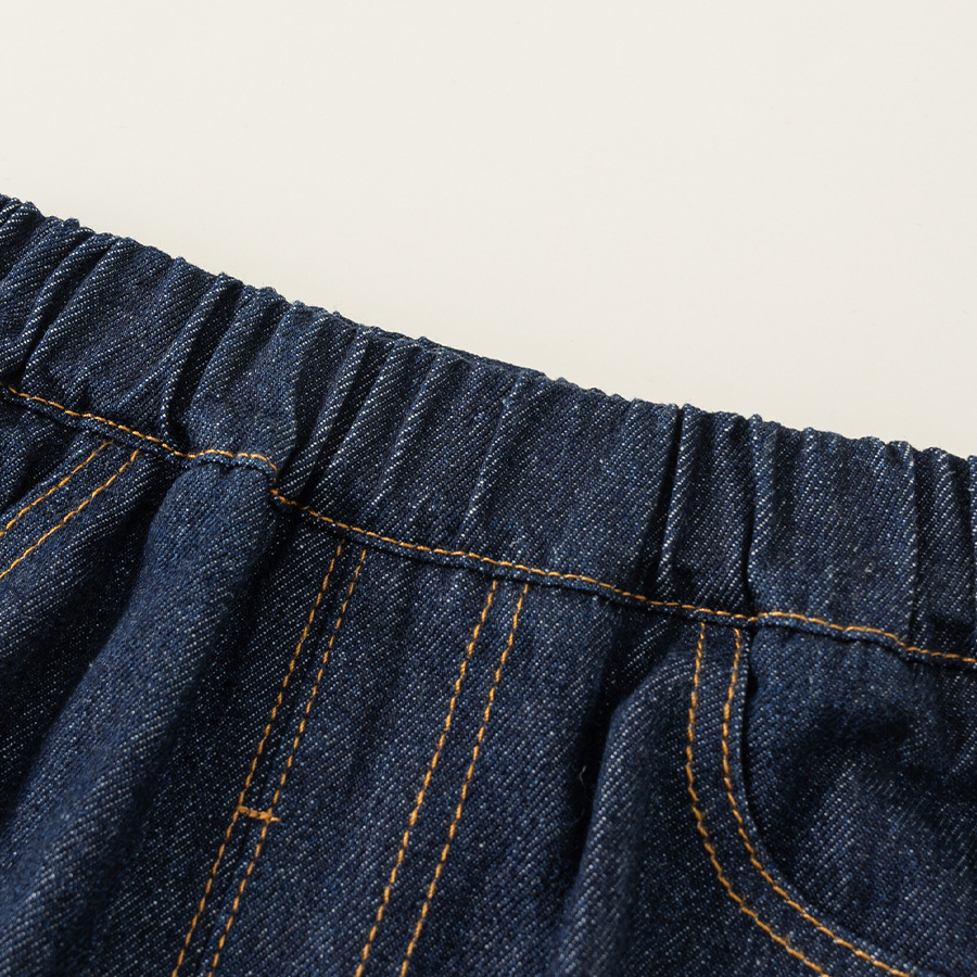 童裝男童褲子春季新品時尚女童彎刀褲百搭兒童牛仔褲