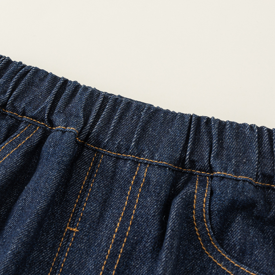 童裝男童褲子春季新品時尚女童彎刀褲百搭兒童牛仔褲