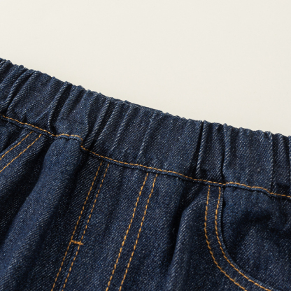 童裝男童褲子春季新品時尚女童彎刀褲百搭兒童牛仔褲