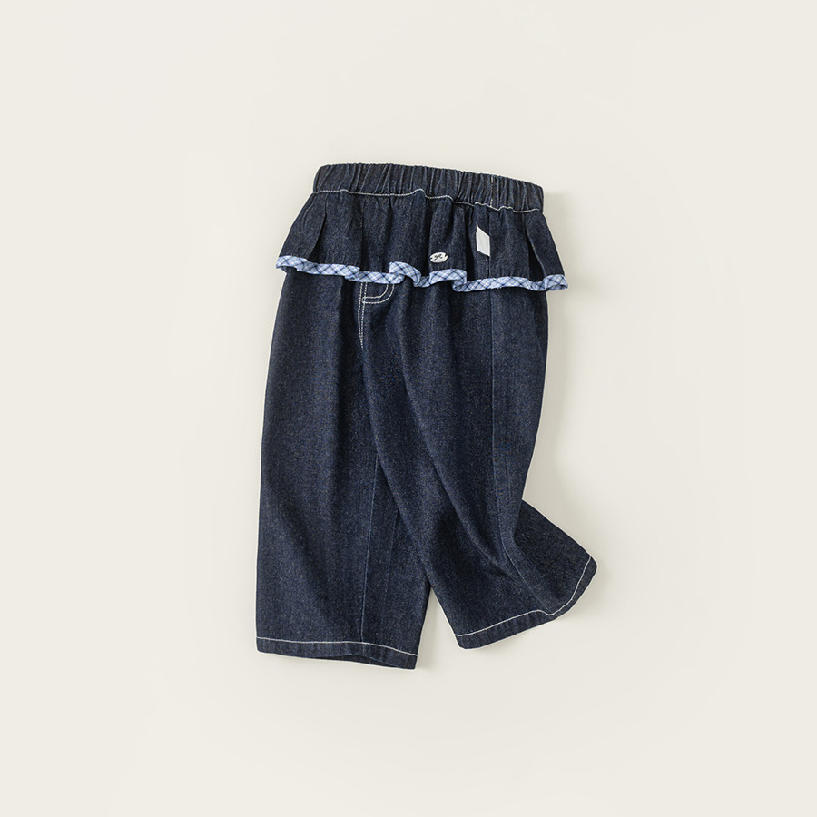 童裝女童牛仔褲春季新品簡約兒童長褲屁簾小童褲子