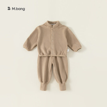 兒童秋季衛衣兩件套男童雙面絨寶寶加絨長褲套裝小童家居服