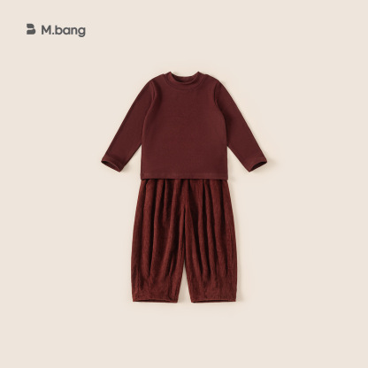 童裝秋季新款兒童套裝打底衫純色休閒褲女童兩件套男童衣服