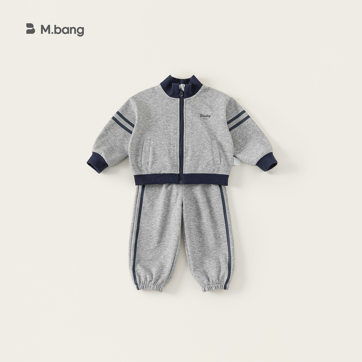 童裝兒童春裝兩件套春季新款韓版男童撞色條紋運動套裝