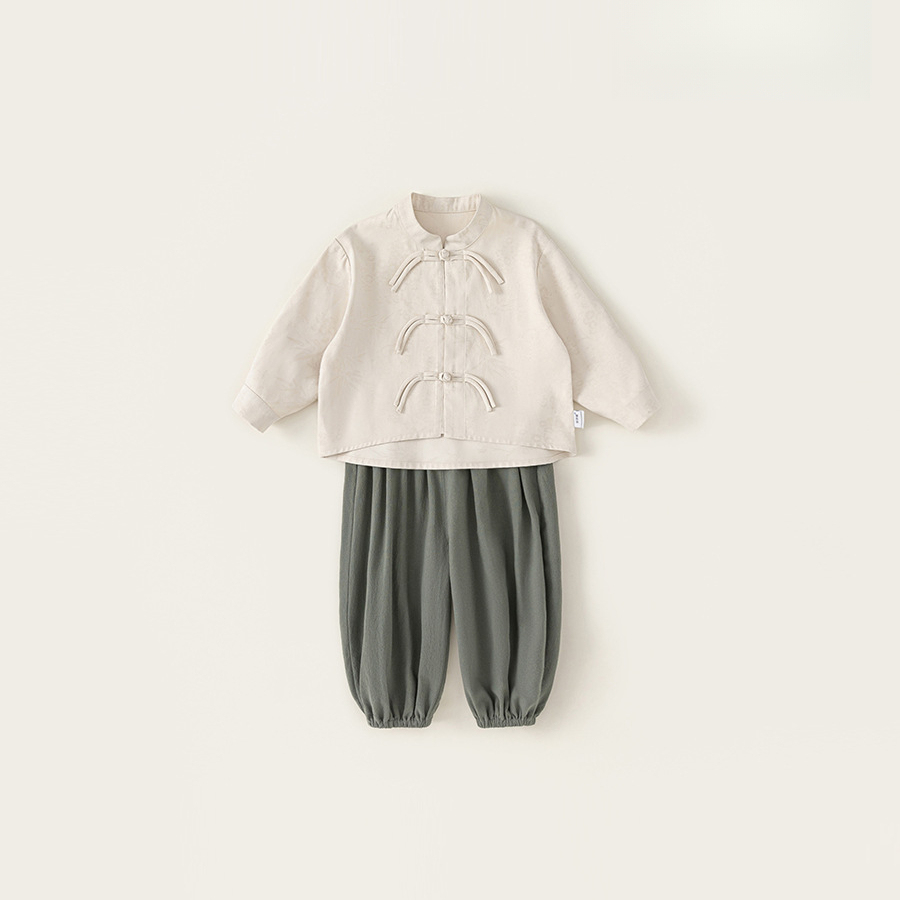 童裝寶寶衣服男童秋季唐裝中小童兩件套兒童國風套裝