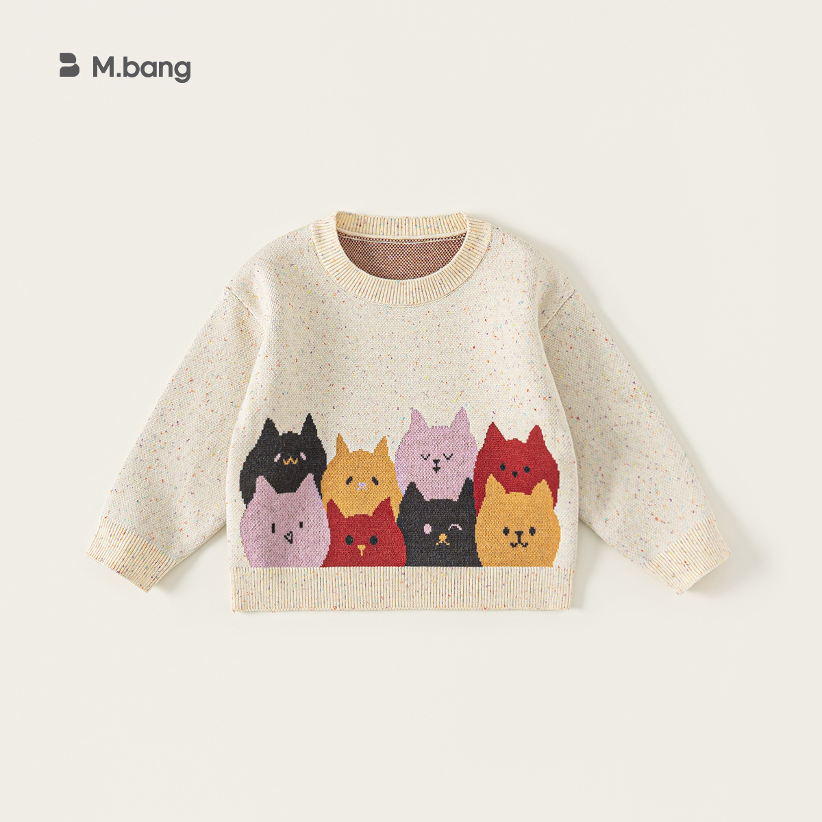 童裝秋季新款兒童上衣男孩子套頭針織衫波點長袖內搭女童毛衣