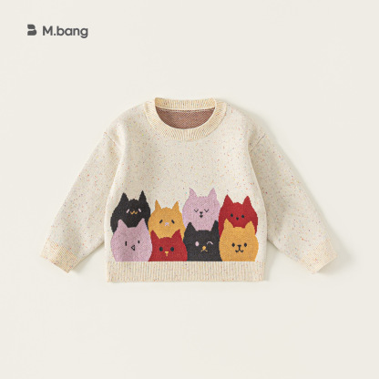 童裝秋季新款兒童上衣男孩子套頭針織衫波點長袖內搭女童毛衣