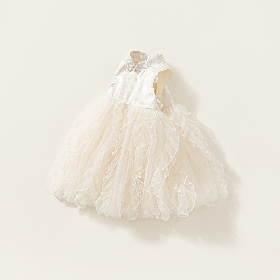 童裝女童裙子春季新品無袖網紗兒童蛋糕裙公主裙甜美小童長裙