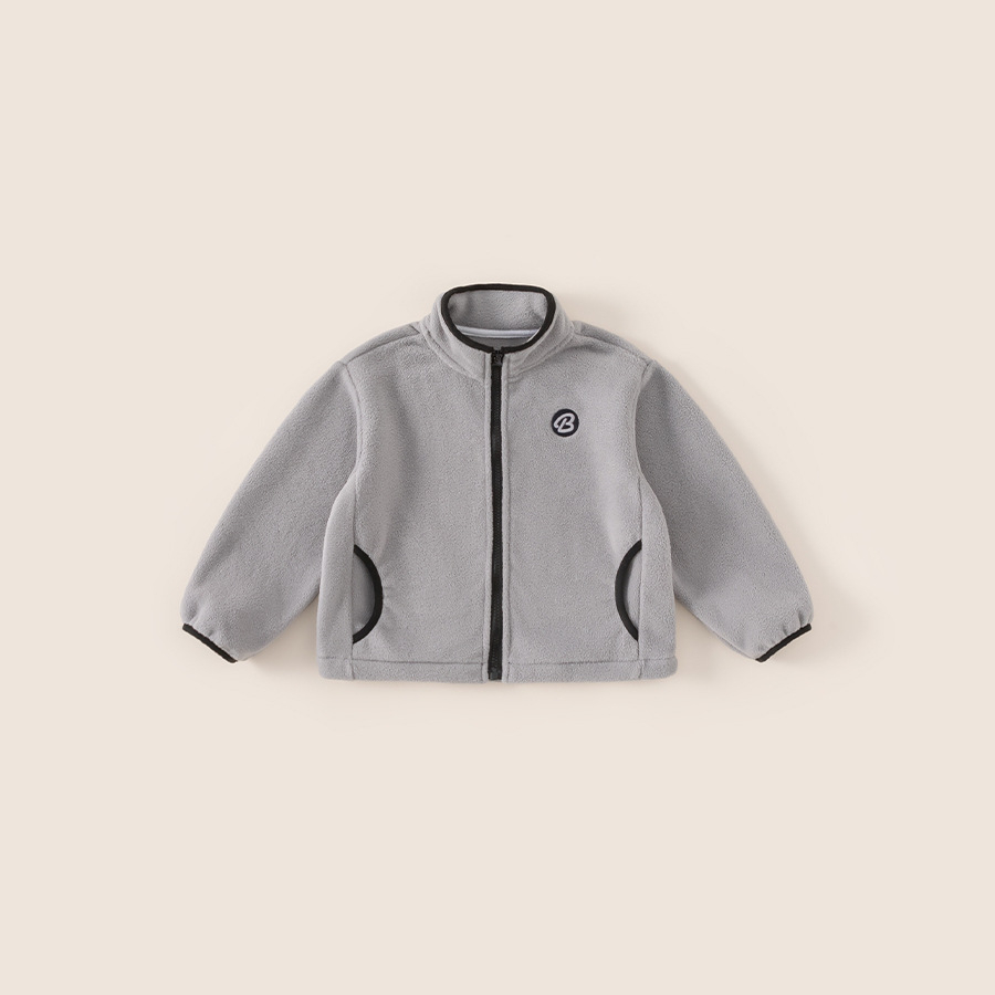 冬季兒童內膽拉鍊大童外套搖粒絨立領保暖孩子上衣男童外套