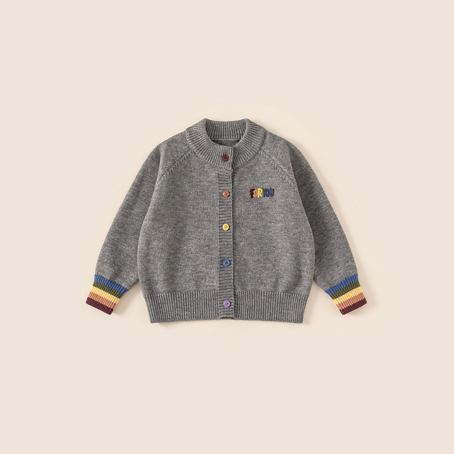 童裝針織開衫兒童柔軟毛線衫秋冬內搭女童上衣女孩毛衣外套