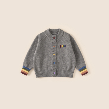 童裝針織開衫兒童柔軟毛線衫秋冬內搭女童上衣女孩毛衣外套