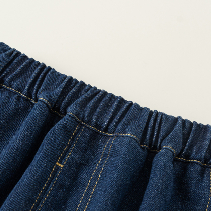 童裝女童褲子春季新品蝴蝶結兒童牛仔褲寬鬆寶寶長褲