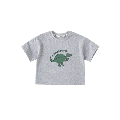 童裝夏款休閒童裝女童圓領寬鬆上衣T恤男童恐龍印花短袖