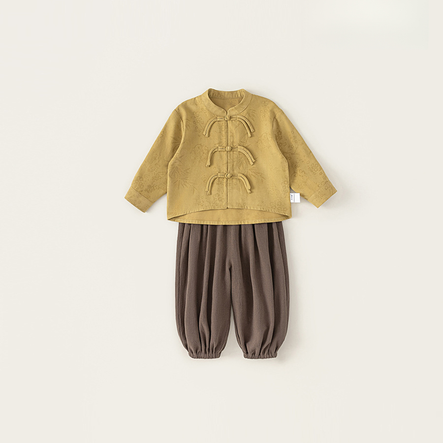 童裝寶寶衣服男童秋季唐裝中小童兩件套兒童國風套裝