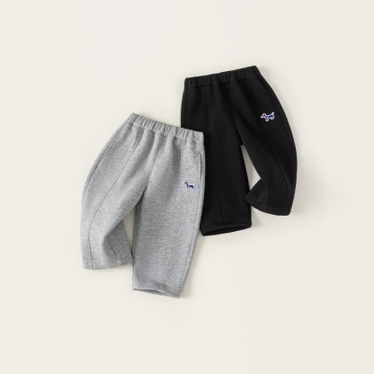 童裝女童長褲春季新品卡通兒童直筒褲小童衛褲百搭男童褲子