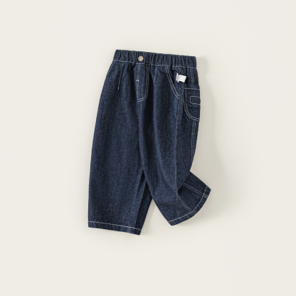 童裝男小童長褲秋款兒童褲子時尚男童直筒牛仔褲