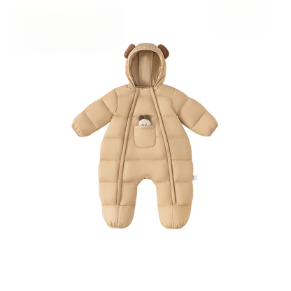 童裝嬰兒連體羽絨服男童寶寶冬季連體衣爬服白鴨絨保暖加厚