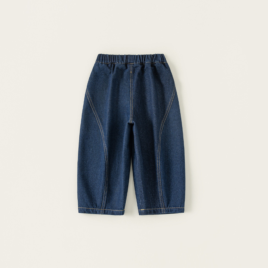 童裝女童褲子春季新品蝴蝶結兒童牛仔褲寬鬆寶寶長褲