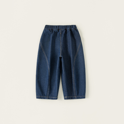 童裝女童褲子春季新品蝴蝶結兒童牛仔褲寬鬆寶寶長褲