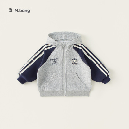 童裝男童連帽外套春季新款兒童春裝上衣中小童撞色拉鍊開衫