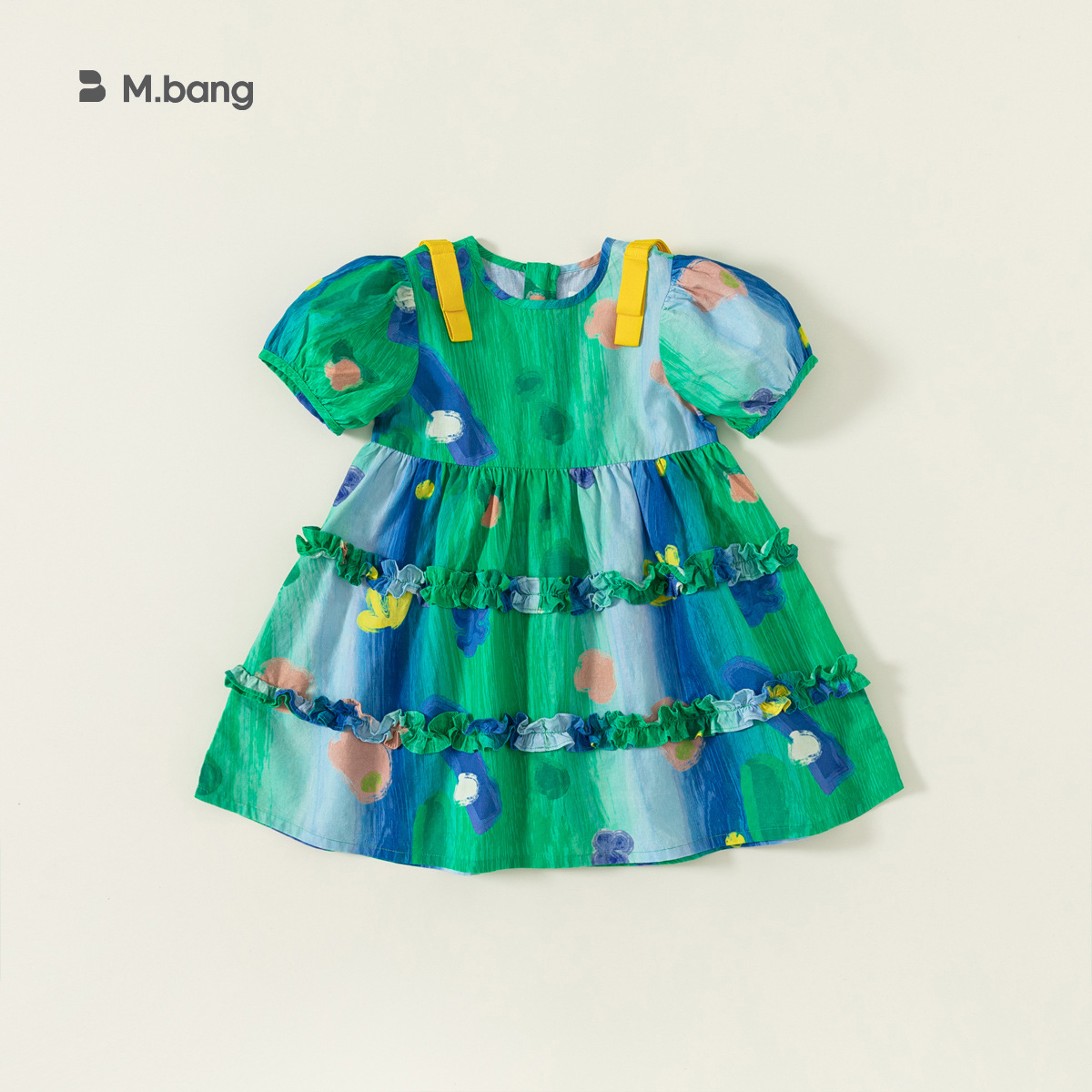 童裝姐弟裝塗鴉印花襯衫女童連衣裙扎染公主裙子兒童休閒套裝