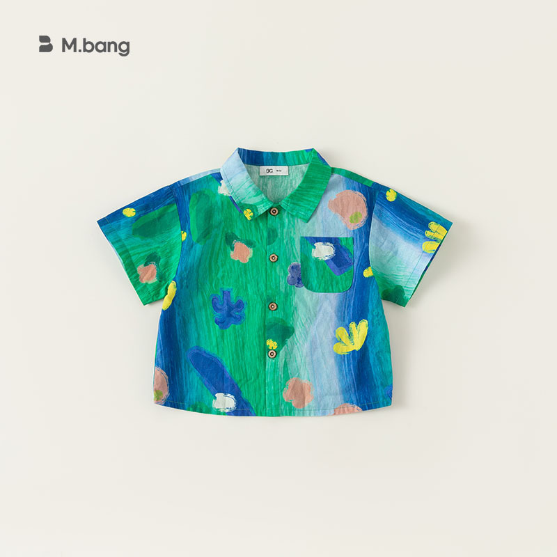 童裝姐弟裝塗鴉印花襯衫女童連衣裙扎染公主裙子兒童休閒套裝